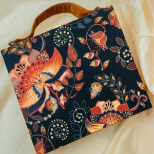 Flower Printed Suitcase Style Clutch