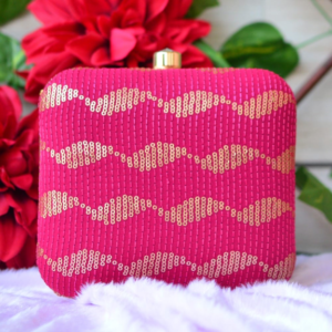 New Embroidery Collection in Square Shape pink clutchcraft.in