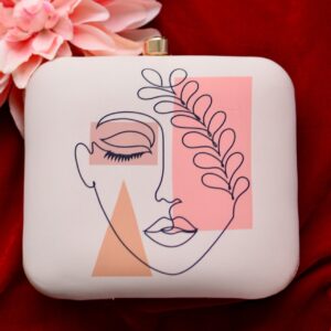 Girl Vector Art Printed On Silk Square Clutch