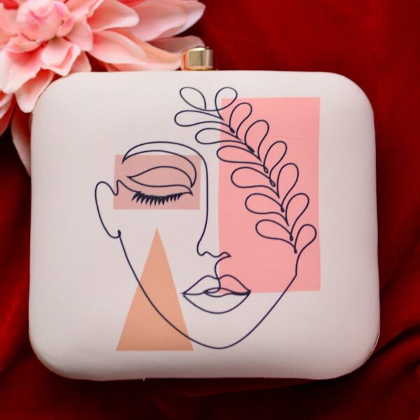 Girl Vector Art Printed On Silk Square Clutch