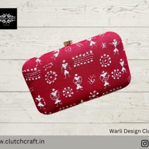 "Experience the Rich Cultural Heritage of India with Our Red Kantha Clutch"