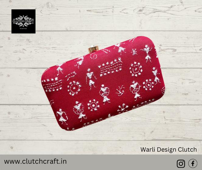 Red colour Kantha Collections Clutchcraft