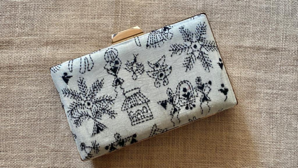 off white colour kantha collections clutchcraft