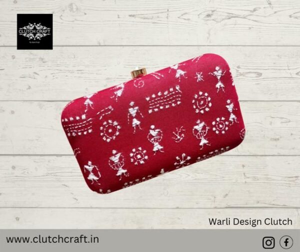 "Experience the Rich Cultural Heritage of India with Our Scarlet Red Kantha Clutch"