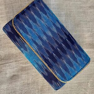 Peacock Blue Colour Ikkat Print Collections Clutch craft