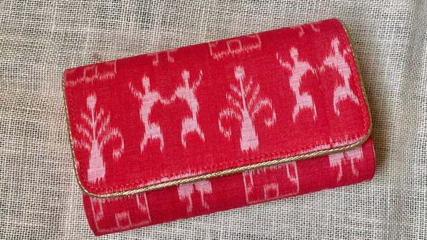 Red colour sambalpuri collections clutchcraft