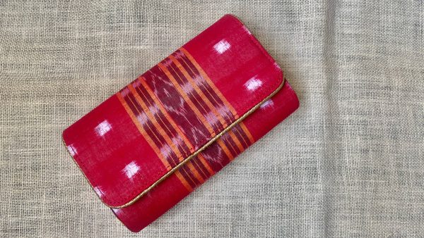 Red colour sambalpuri collections clutchcraft