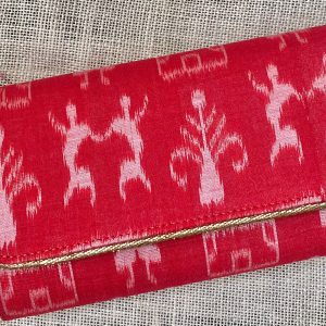 "Elevate Your Style with Red Sambalpuri Clutch: Tradition Meets Fashion!"