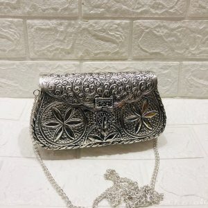 Rajwada Collection - Handmade Designer Silver Brass Clutch