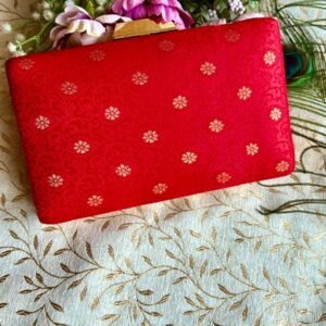 Red Banarasi Clutch Bag