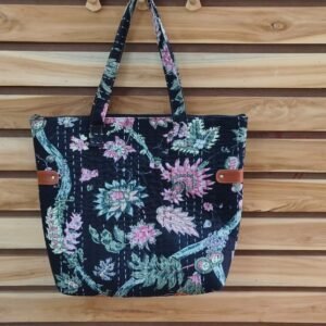 Kantha Black Tote Bag