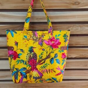 Yellow Kantha Tote Bag