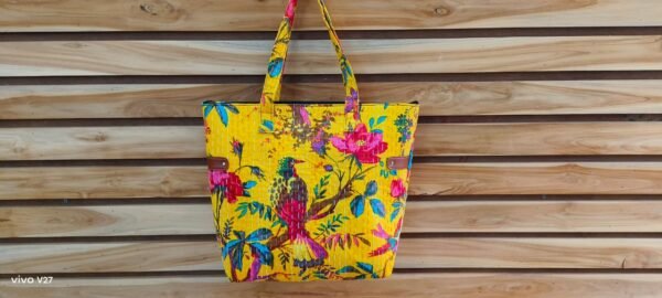 Yellow Kantha Tote Bag