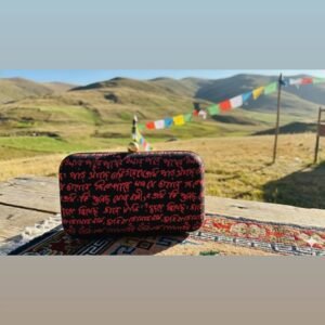 Tantram Sacred Mantra Clutch Box – Handcrafted Spiritual Energy Container (Black, Red, Yellow & White) - red